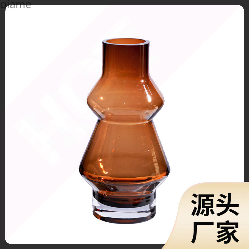 Vaso de viento de lujo ligero diseño floral de vidrio decorativo de mesa de la sala de estar