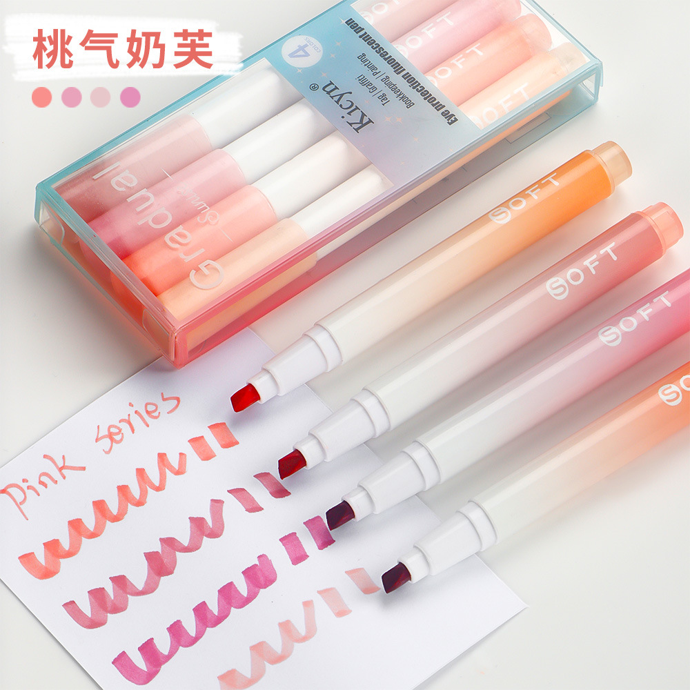 Conjunto de resaltador de color gradiente estudiantes de marca de resaltador de gran capacidad de bolígrafo creativo al por mayor