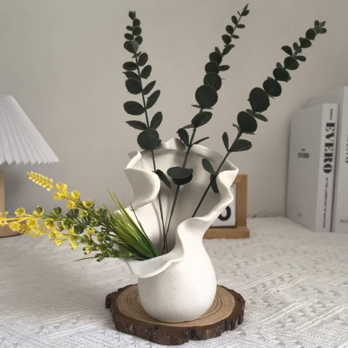 ins风轻奢高级感陶瓷花瓶摆件客厅插花奶油风艺术设计感小众摆件