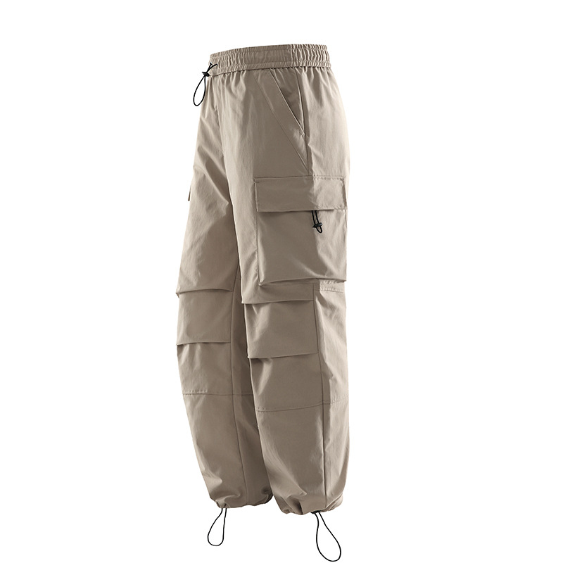 2024 primavera y verano nuevos pantalones casuales de estilo americano delgado moda delgado pantalones de trabajo bolsillo de empalme