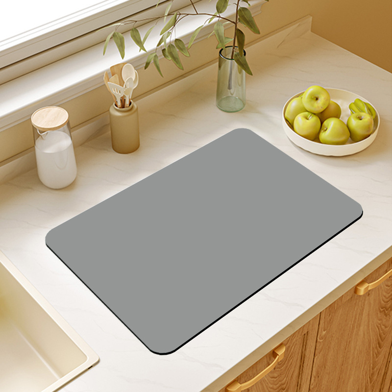 Diatom Mud Solid Color Drain Mat Kitchen Insulation Mat Gray Coffee Table Modern Simple Thin Bathroom Door Mat Manufacturer Diatom Mud Solid Color Drain Mat Kitchen Insulation Mat Gray Coffee Table Modern Simple Thin Bathroom Door Mat Manufacturer