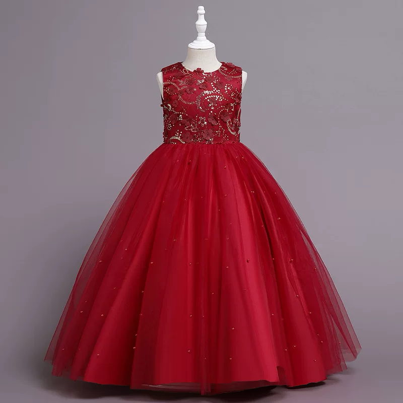 Children's wedding dress, small princess costume, evening dress, tutu skirt, European style