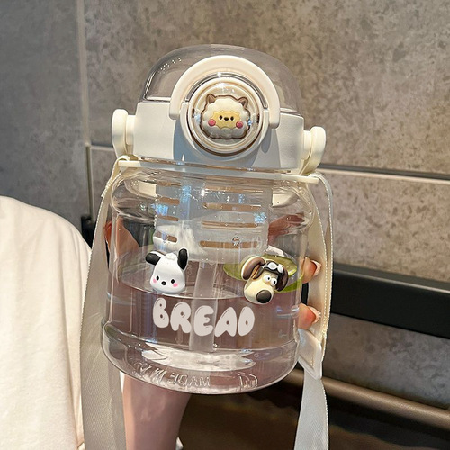 Internet celebrity water cup for women, large-capacity plastic cup, straw, ton bucket, ton kettle, portable tea water separation, tea pot belly cup