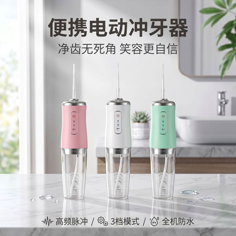 Cross-Border Portable Smart Electric Dental Irrigator for Oral and Interdental Cleaning and Care, High-Frequency Pulse Teeth Cleaning Device Cross-Border Portable Smart Electric Dental Irrigator for Oral and Interdental Cleaning and Care, High-Frequency Pulse Teeth Cleaning Device