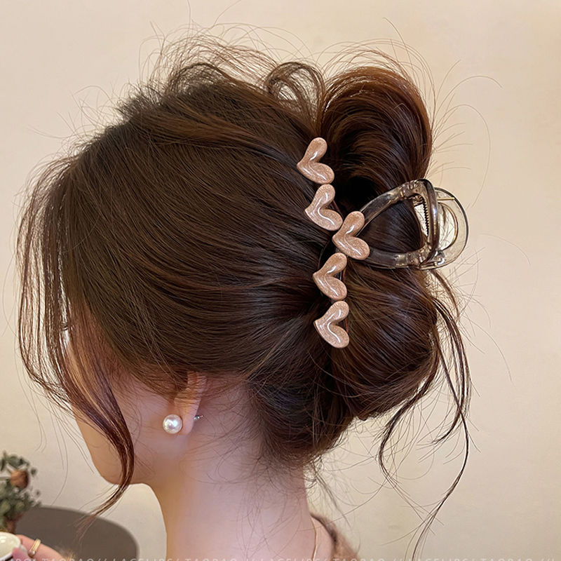 Acrílico grande, pinza de amor, pinza para el cabello, parte posterior de la cabeza femenina, pinza de tiburón, horquilla, pinza para el cabello, tocado, primavera y verano