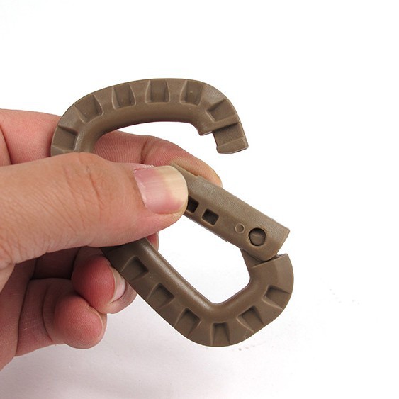 ITW ligero medio táctico al aire libre mosquetón bolso del alpinismo exterior colgante de plástico de acero gancho rápido llavero hebilla tipo D