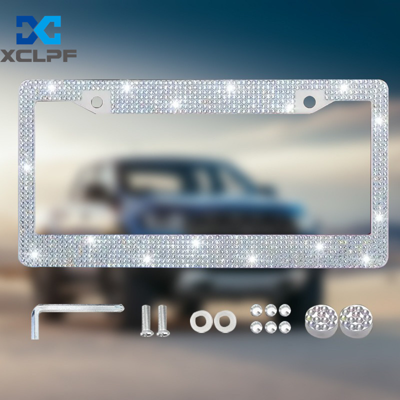 American, Canadian and Mexican Universal Diamond License Plate Frames, Three Styles of Plastic Acrylic Diamond License Plate Frames