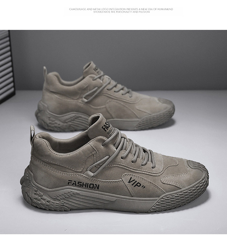 Giày nam cổ thấp da tổng hợp đế cao su chống trượt, kiểu dáng thể thao casual — K2373 màu kaki, K2373 màu xám, K2373 màu đen chi tiết 19