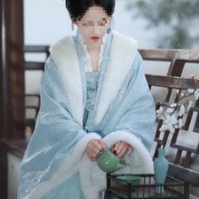 新款冬季蓦回首大袖衫改良直领对襟衫齐胸裙唐制汉服女装冬季汉服