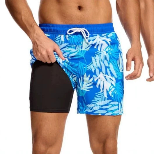 Men's Swim Trunks with Compression Lining and Zipper Pocket_Quick-Dry Swimwear Underwear Fun Beach Shorts Men's Swim Trunks with Compression Lining and Zipper Pocket_Quick-Dry Swimwear Underwear Fun Beach Shorts