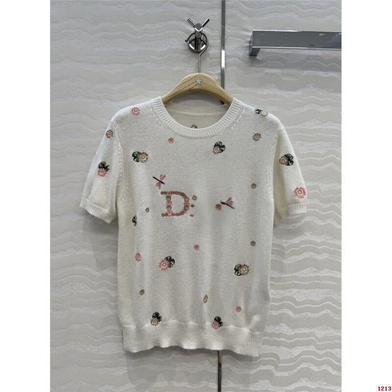 Nanyou Haute Couture Non-Market Item 26 Autumn/Winter Round Neck Short Sleeve Embroidered Knit Sweater for Women Pullover Sweater for Women