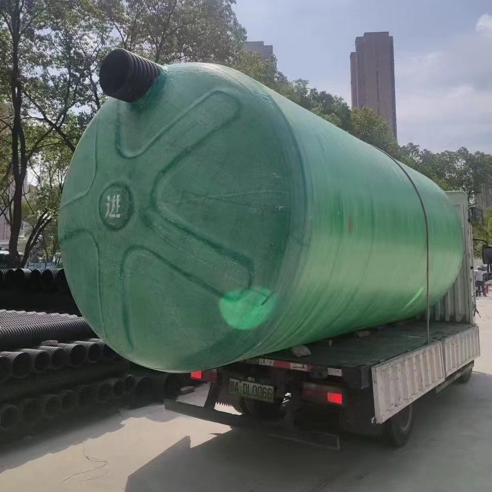 玻璃钢化粪池隔油池地埋式沉淀池三格式一体式污水处理池圆桶