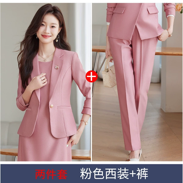 Fuchsia classic suit jacket, trousers