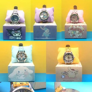 Cute Fun Cartoon Belt Pointer Watch Cute Girl's Heart PU Leather Electronic Watch Children's Surprise Gift Box Watch