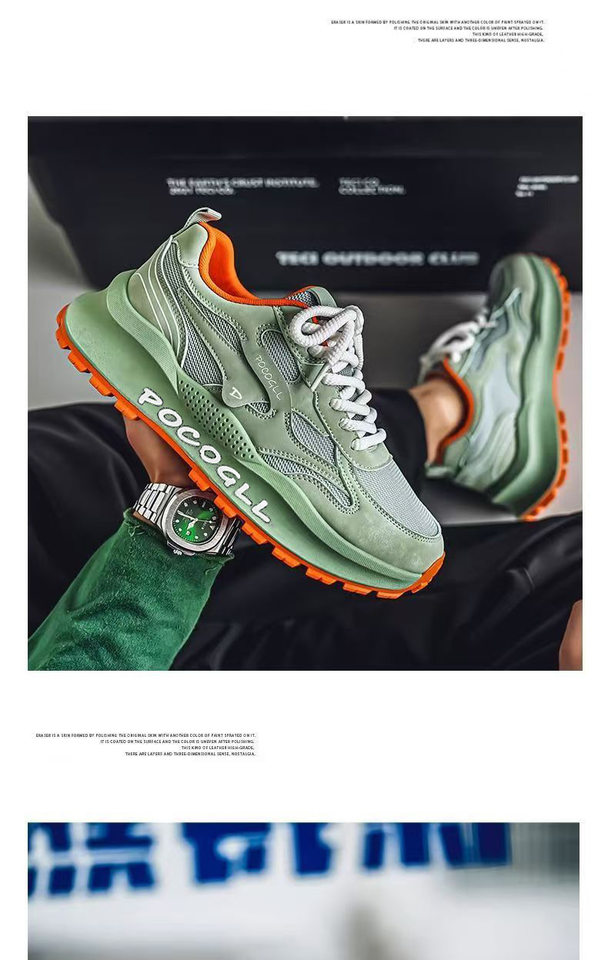 Giày sneaker nam thân lưới thoáng khí chống hôi, đế cao su gót thấp 1–3 cm, dây buộc phía trước — 0766 trắng xanh, 0766 đen xám, 0766m Đỏ chi tiết 17