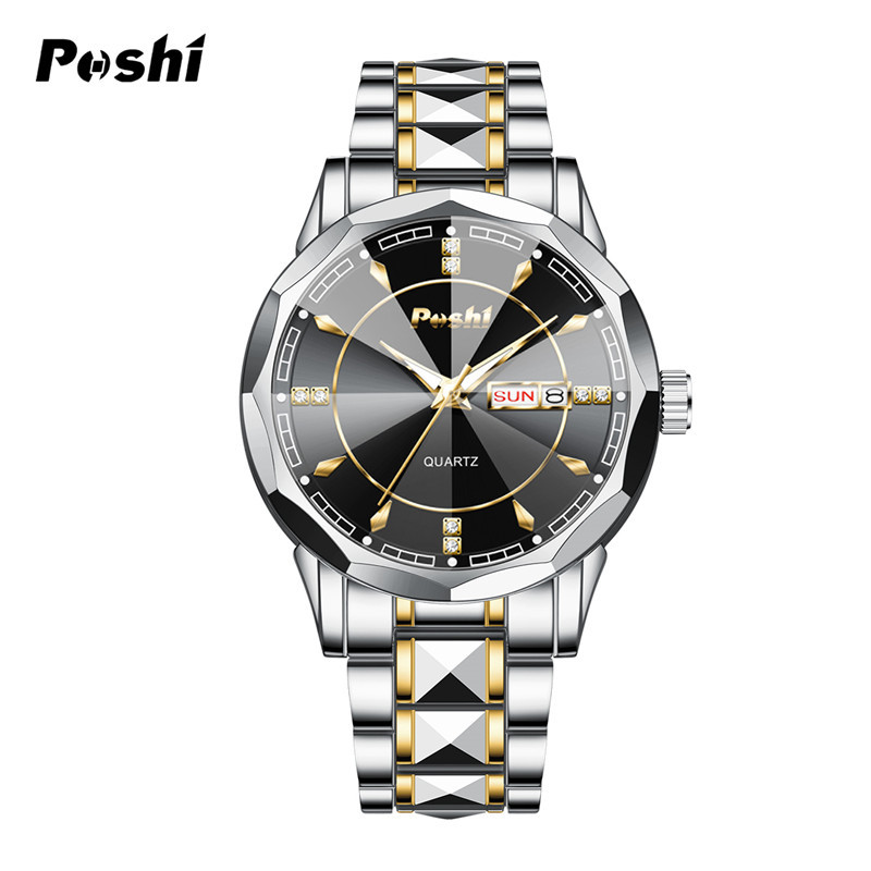 Marca suiza nuevo reloj para hombre, reloj de doble calendario impermeable, reloj de cuarzo de negocios para hombre, reloj para hombre de venta caliente Douyin