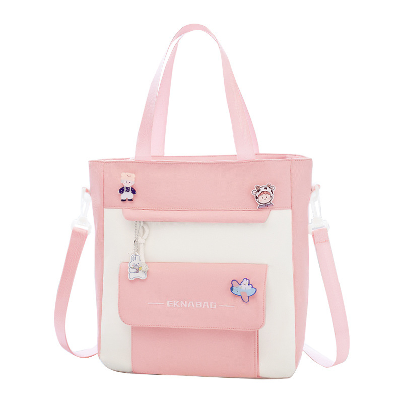 Bolso de matrícula de gran capacidad Bolso de hombro para estudiantes de primaria Bolso de mano Macaron Bolso de reparación de doble hombro Bolso bandolera de arte cruzado