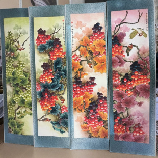 Antique Collection Calligraphy and Painting Four-Panel Screens by Zhang Daqian, Tang Yin, Qi Baishi, Zhang Shanzhi, Yan Bolong, Direct Sales from the Manufacturer, Live Supply