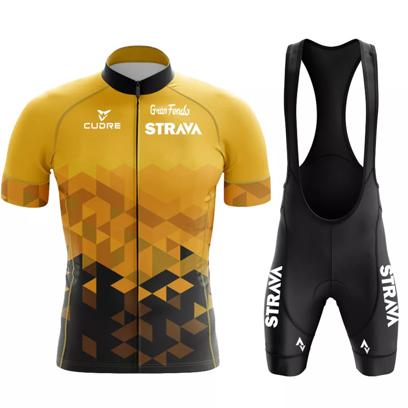 2022 Cycling Jersey Strava Tour De France Short-Sleeved Suit Sweat-Wicking and Moisture-Absorbing Event Road Bike Breathable and Lightweight
