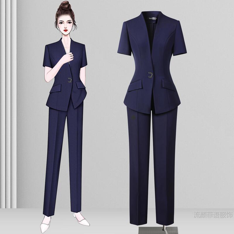 Professional Suit Women's Summer Thin Slim Fit Fashionable Elegant Waist Small Suit Jacket Sales Department Jewelry Store Work Clothes