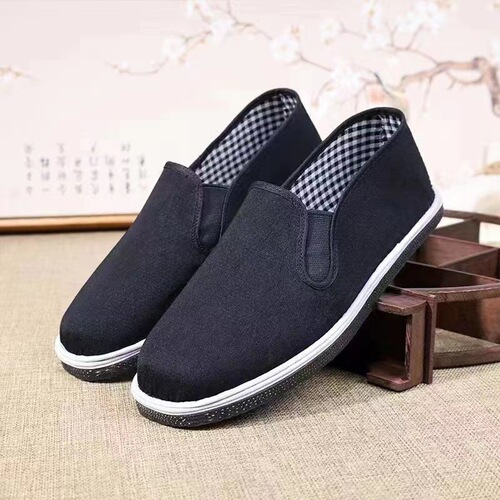 Old Beijing style canvas shoe with anti-slip and wear-resistant soles, suitable for manual work and construction sites, breathable for spring and autumn, handmade.