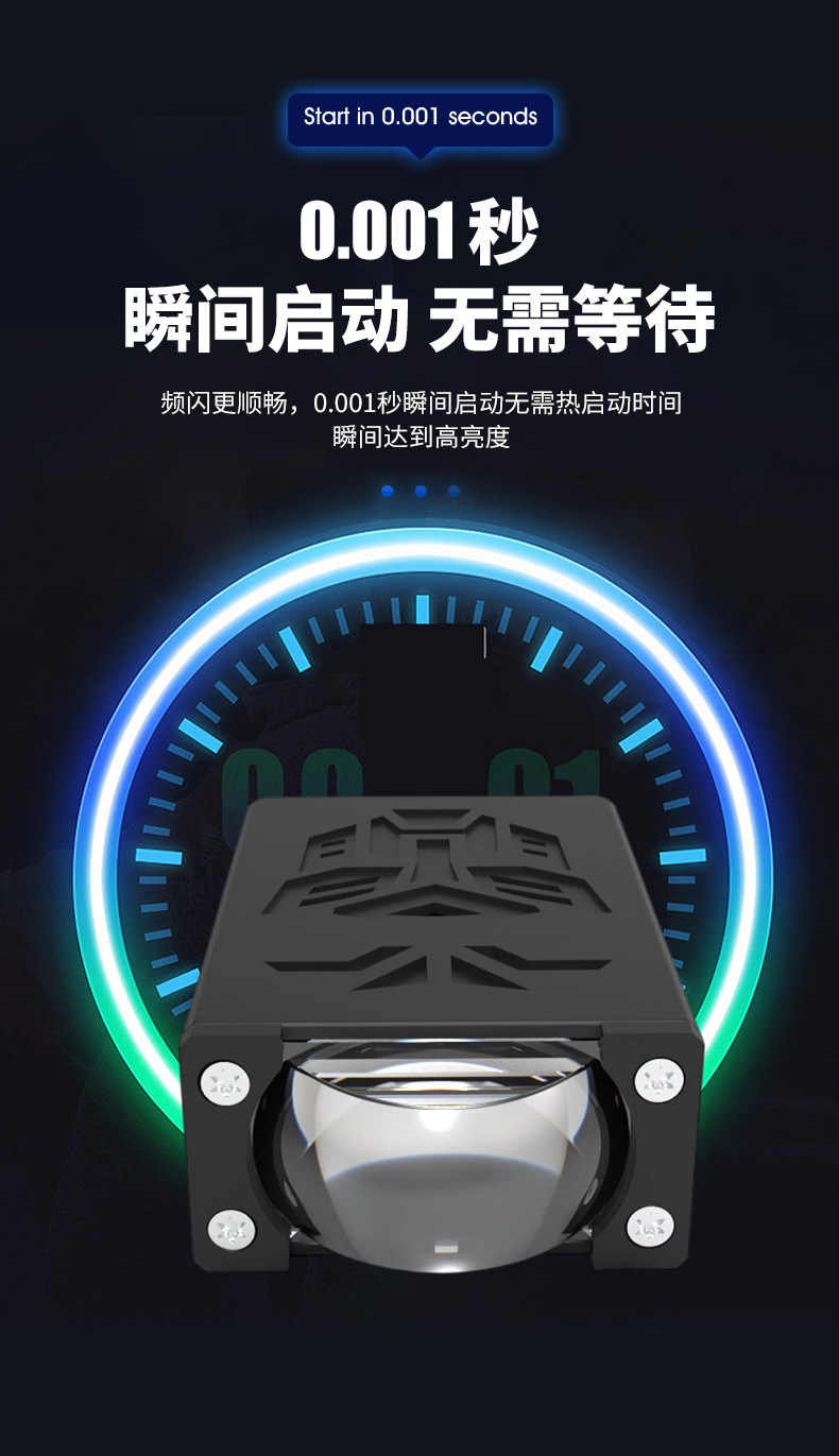 Hidden Grille Spotlights for Off-Road Vehicle Modification, Auxiliary Super Bright Car Fog Lights, Led Lenses