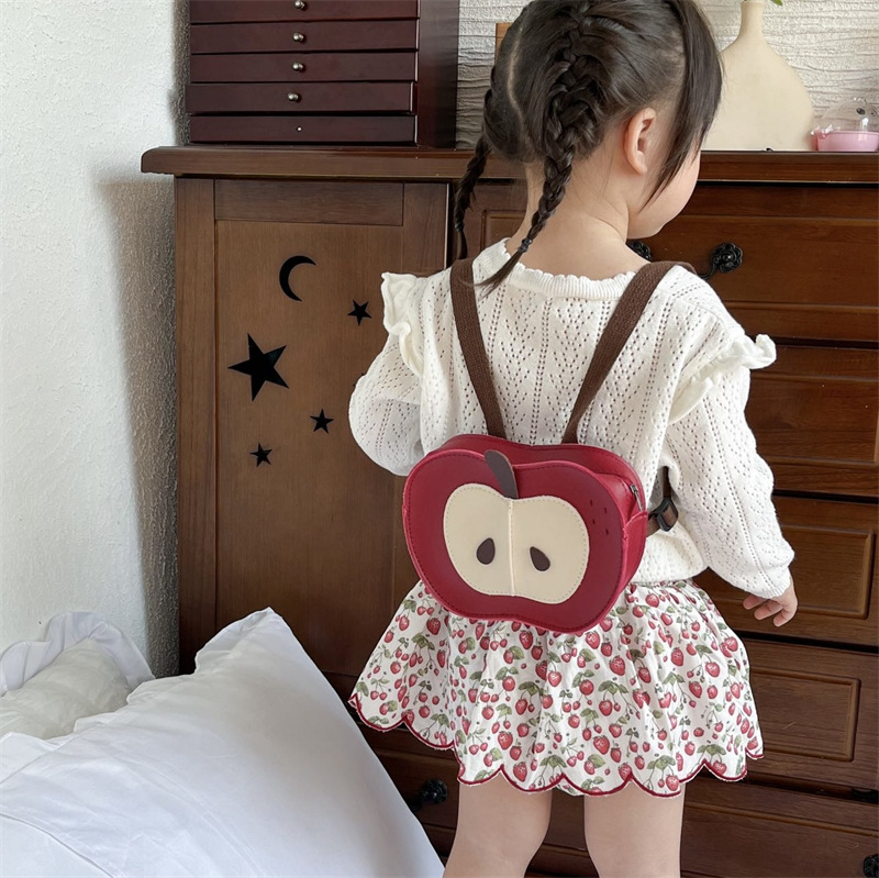 Kindergarten bebé mochila escolar de dibujos animados lindo estilo de manzana para niños y niñas mochila nueva mini mochila para niños