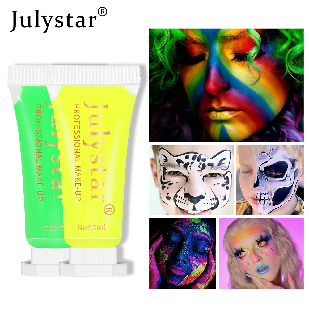 Makeup Halloween Human Facial Painting Cream Dramatic Water Soluble Fluorescent Graffiti Pigment_viptrois.com