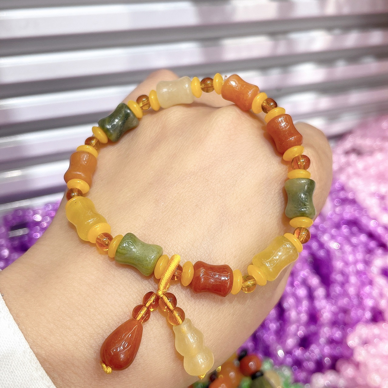 Holiday, Festival Occasion Jinsi jade Material Geometric Pattern Ethnic Style Geometric Jinsi Jade Beaded Bracelets