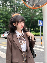 团团的魔法庙会三口袋西装外套女秋冬正版日系学院风jk制服茶西服