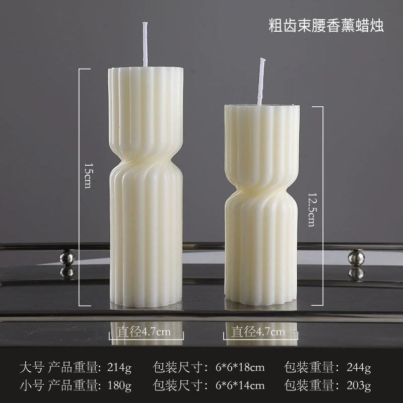 Aromatherapy candle handmade white geometric 40, nordic style decorative shapes