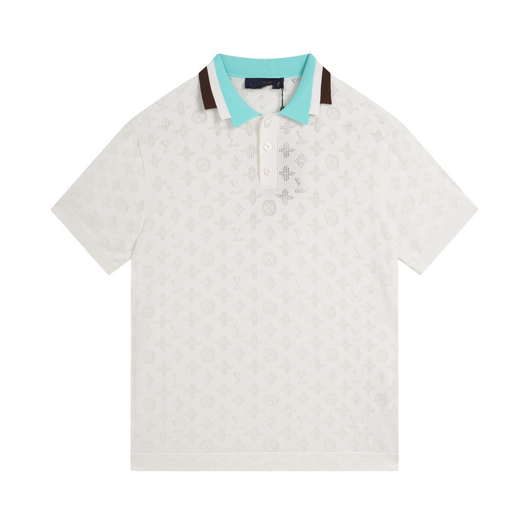 T-shirt de punto de alta versión de burro 2025 nuevo tablero de ajedrez letras jacquard casual suelta hombre y mujer mangas cortas