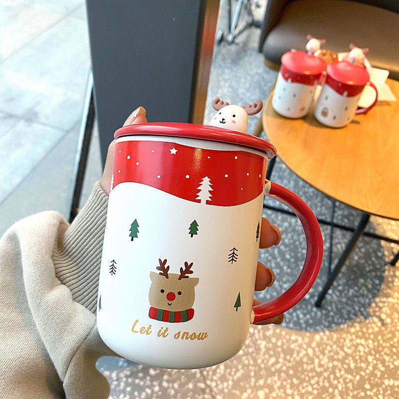 Nueva Copa de Navidad ins regalo de Navidad transfronterizo Navidad Taza de cerámica traje de café taza de dibujos animados taza de Navidad