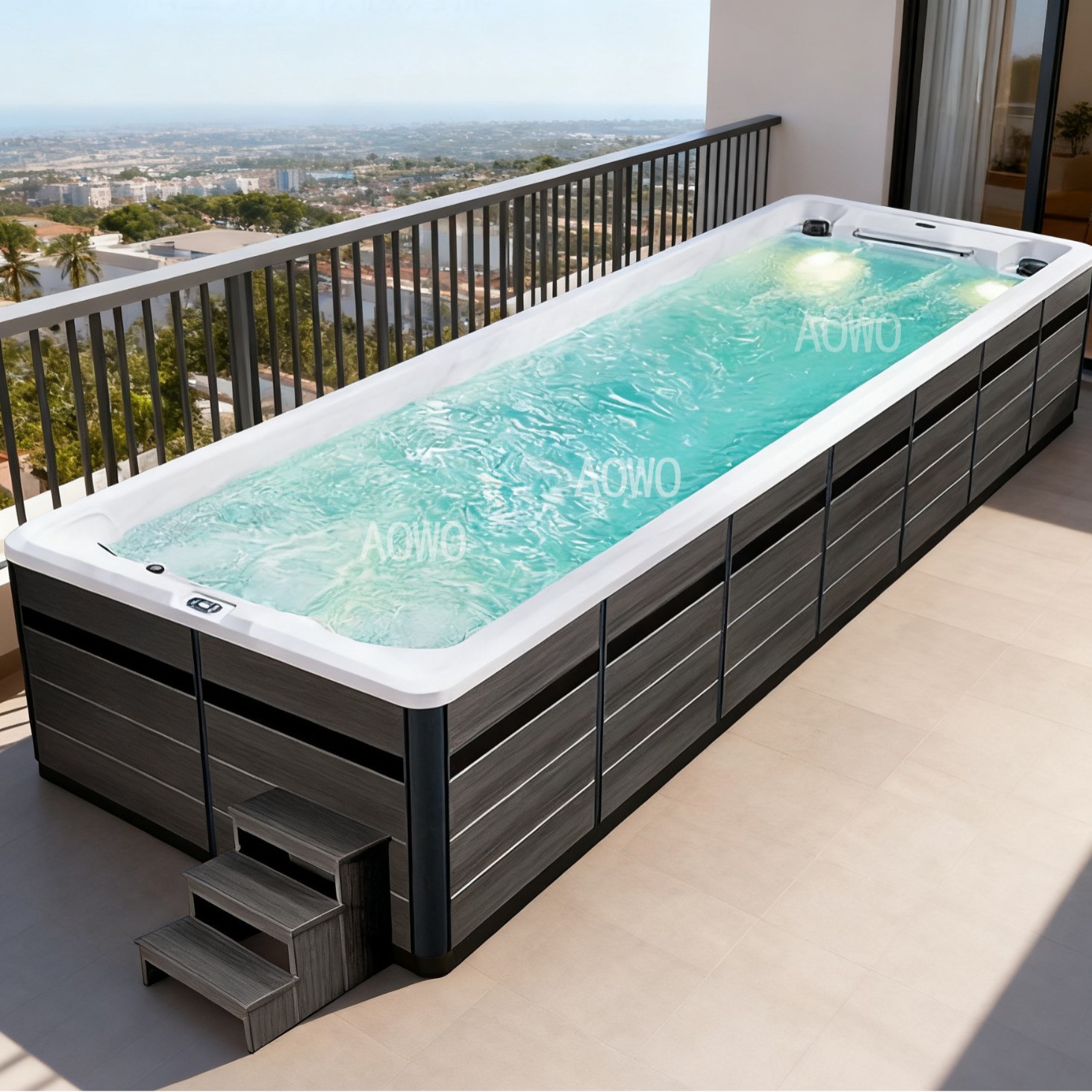 Villa jardín balcón piscina sin límite inteligente 5 - 8m sistema de entrenamiento piscina bañera piscina de remojo al aire libre
