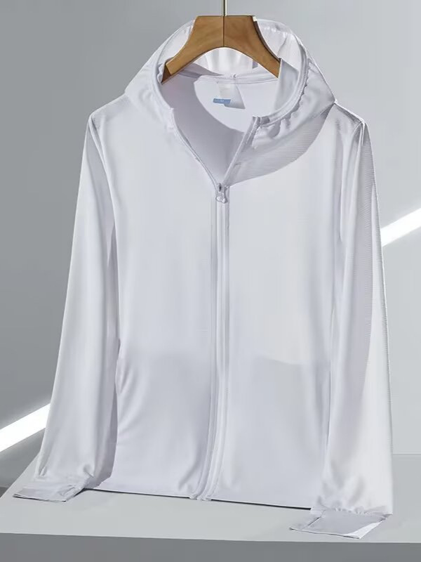 New Summer Women's Short Breathable Ice Silk Long-Sleeved Cardigan Sun Protection Clothing Large Size Anti-Uv Sun Protection Clothing Elastic