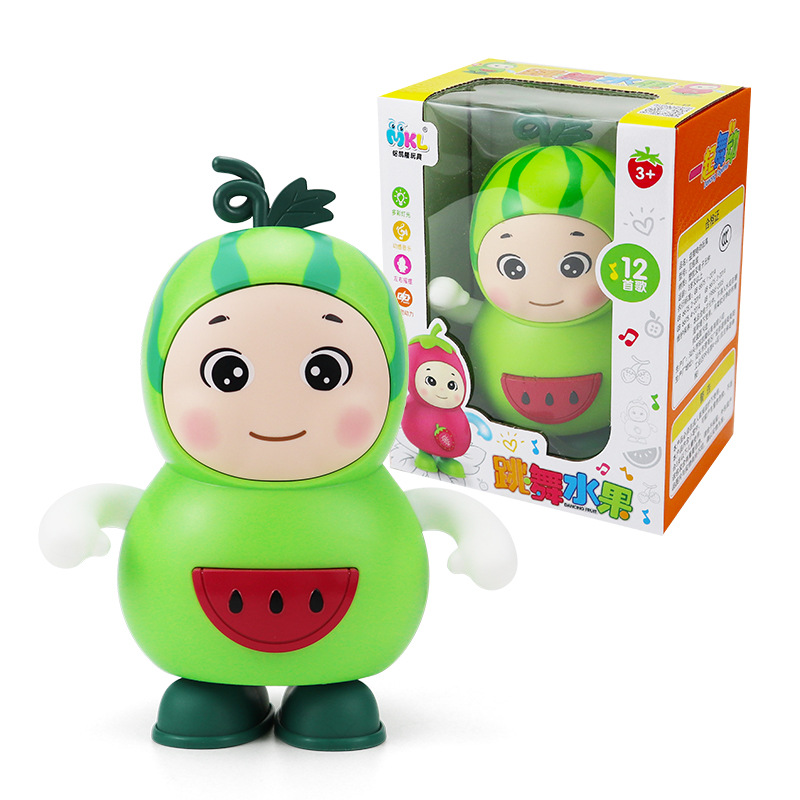 Douyin mismo estilo eléctrico, canto y baile, muñeca de frutas, juguetes lindos y divertidos para niños, regalos de vacaciones al por mayor