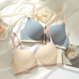 Seamless Underwear Women's Small Chest Push-up Anti-sagging Steel Ring-free Mid-thick Chest-revealing Large Sexy Back Bra