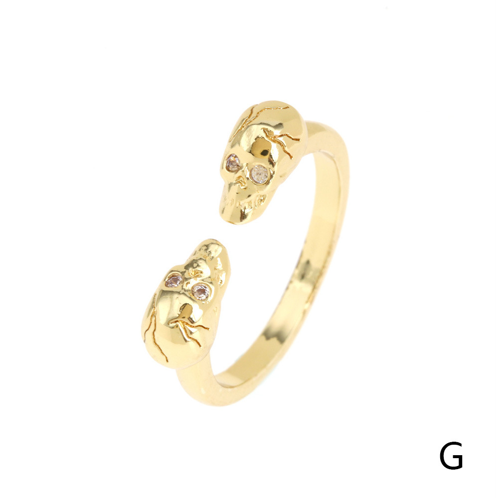 Fashion Snake Copper Inlay Zircon Rings 1 Piece