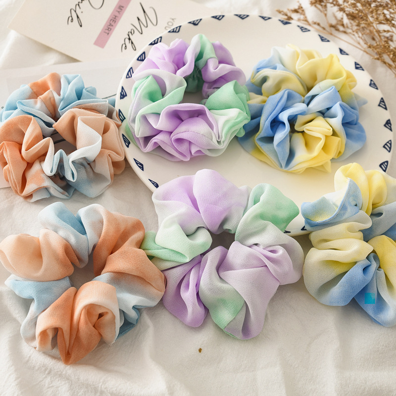 10g Weight Sweet Women'S Tie Dye Cloth Hair Tie Rubber Band