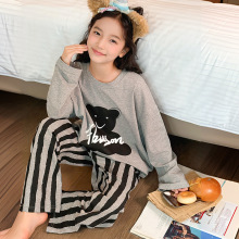 女童纯棉卡通家居服儿童可爱外穿长袖套装女孩甜美休闲睡衣两件套