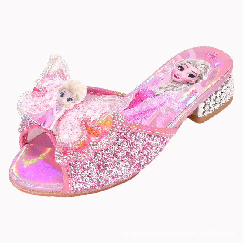 Zapatillas de tacón alto para niñas Aisha zapatos de cristal para niños lindos de moda de verano pequeña princesa niña Zapatillas Nuevo
