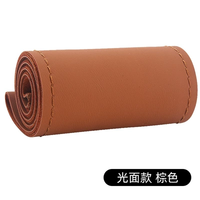 Elastic Leather Cover, Steering wheel cover - glossy-brown-38cm