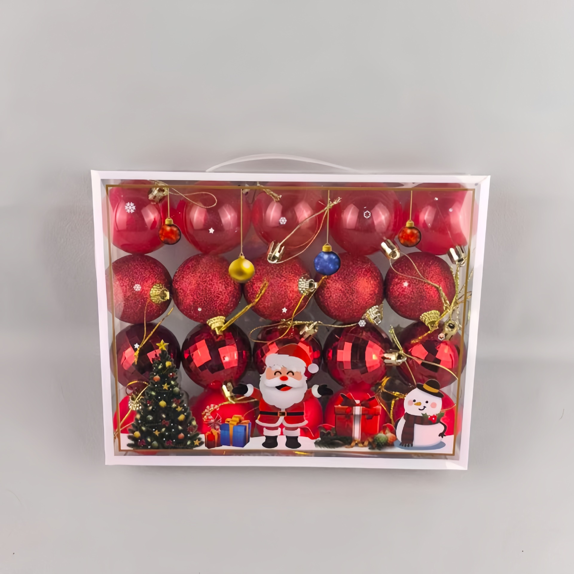 Nuevos Adornos navideños transfronterizos cuelgan bolas navideñas juego de bolas navideñas colgante de árboles de Navidad caja de regalo bolas navideñas q image 12