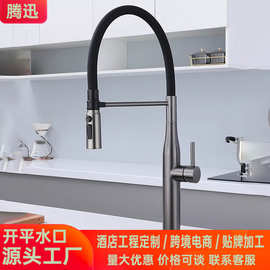 跨境厨房水龙头洗菜盆抽拉式冷热水槽龙头菜盆洗碗池灶台喷头家用