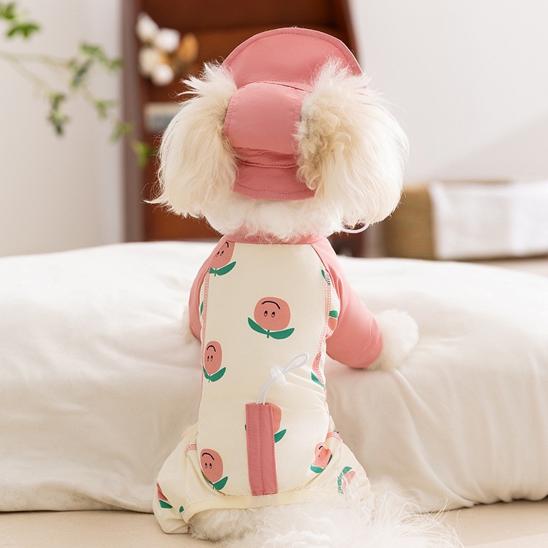 Bolsa de hielo de frutas de dibujos animados de enfriamiento de perro de verano Ropa fresca para perros pequeños y medianos Ropa para perros al aire libre de verano