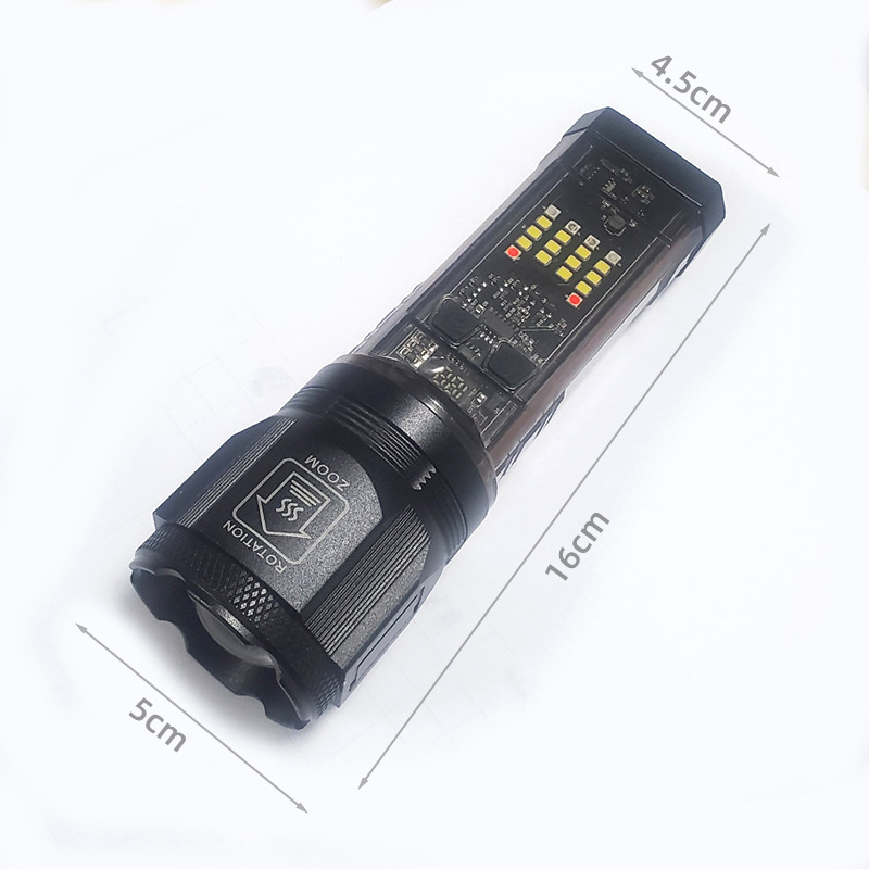 クロスボーダー LED 懐中電灯強力な光レーザー砲充電式屋外長距離多機能ソーラー懐中電灯長いバッテリー寿命|undefined