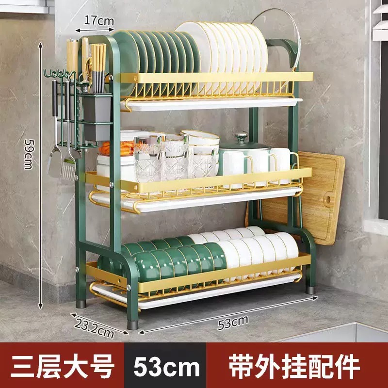 Estante de cocina estante de platos estante de almacenamiento de platos estante de drenaje estante de drenaje multifuncional palillos caja de almacenamiento armario para el hogar