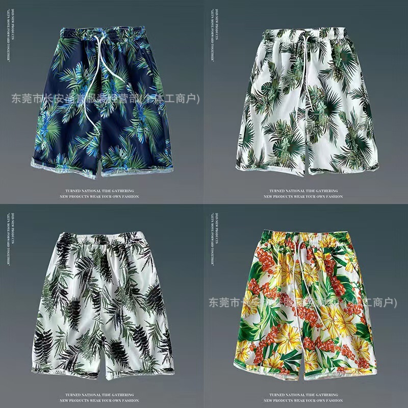 メンズビーチパンツ、休暇、海辺、速乾性、ゆったり、薄手、5点式メンズショートパンツ、スポーツカジュアルフラワーパンツ卸売|undefined