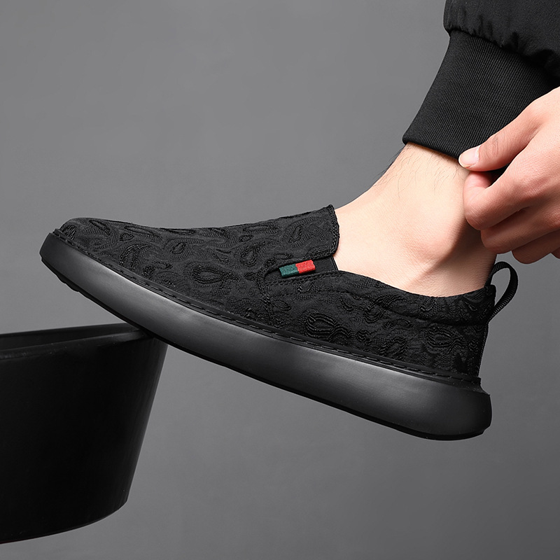 Men's Shoes Spring 2024 New Breathable Deodorant All-match Trendy Sports Shoes Men's Slip-on Soft-soled Casual Shoes