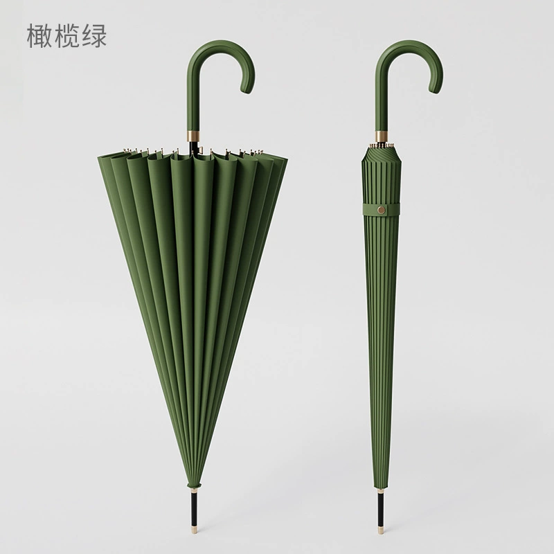 24 Bone straight pole umbrella resistance wind and wind, increase the long -handle umbrella double -man -bending business men and women's anti -strict rainstorm, wholesale